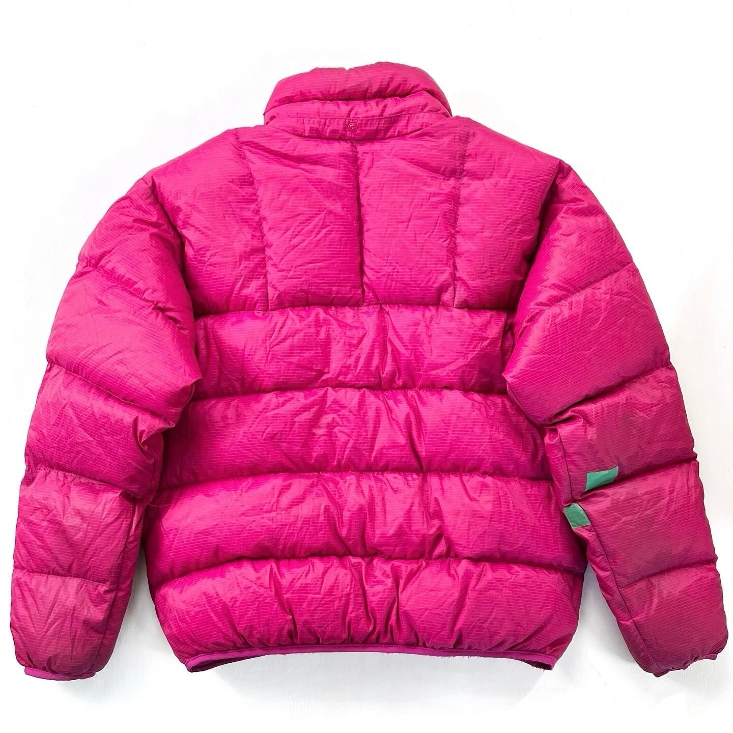 1989 Patagonia Hi-Loft Full-Zip Goose Down Jacket, Fuchsia & Electric Blue (L)
