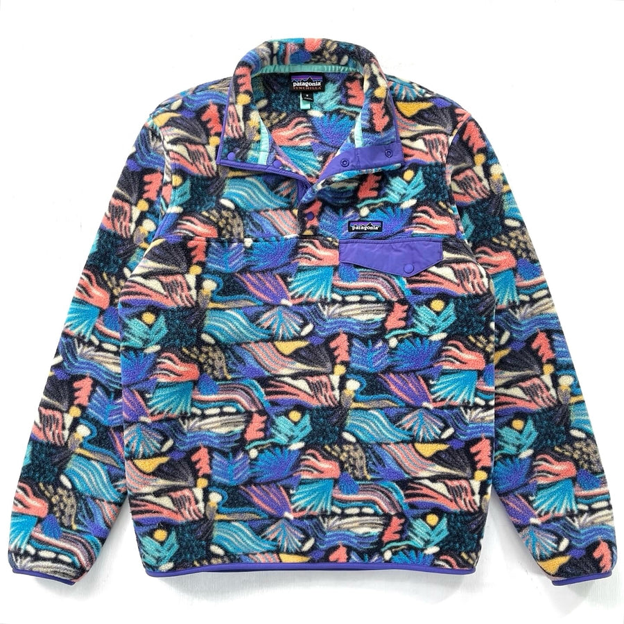 2023 Patagonia Womens Printed Synchilla Snap-T, Pitch Blue (M)