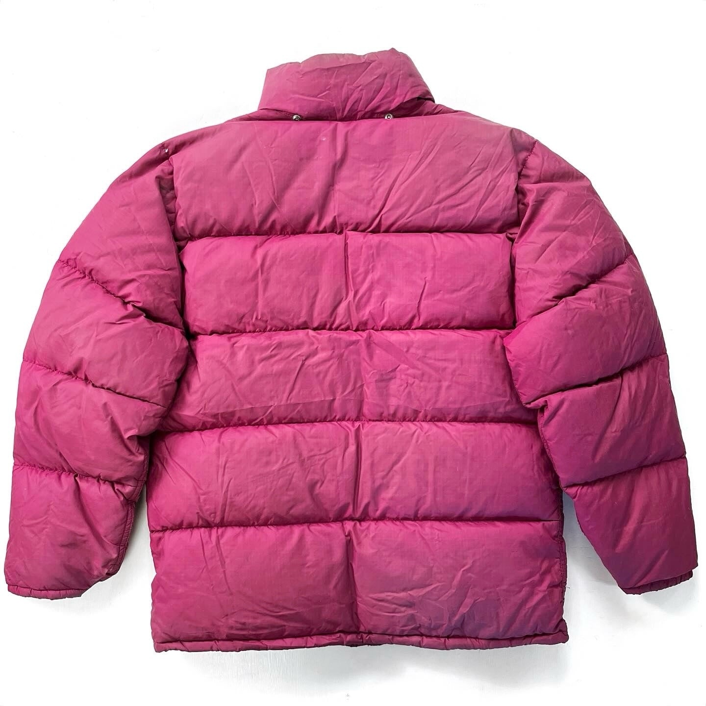 1970s The North Face “Brown Label” Down Jacket, Berry Pink (L/XL)