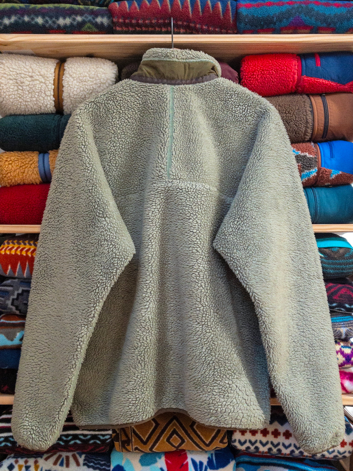 2012 Patagonia Classic Retro-X Deep Pile Fleece Jacket, Spanish Moss (XL)