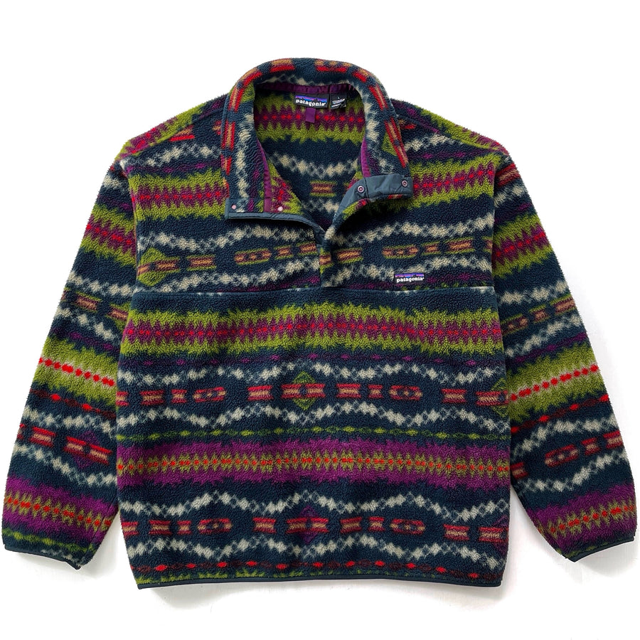 1994 Patagonia Printed Synchilla Snap-T, Sacajawea: Carbon (L)