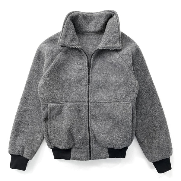 1980s REI Heavyweight Full-Zip Fleece Jacket, Charcoal Grey (M)
