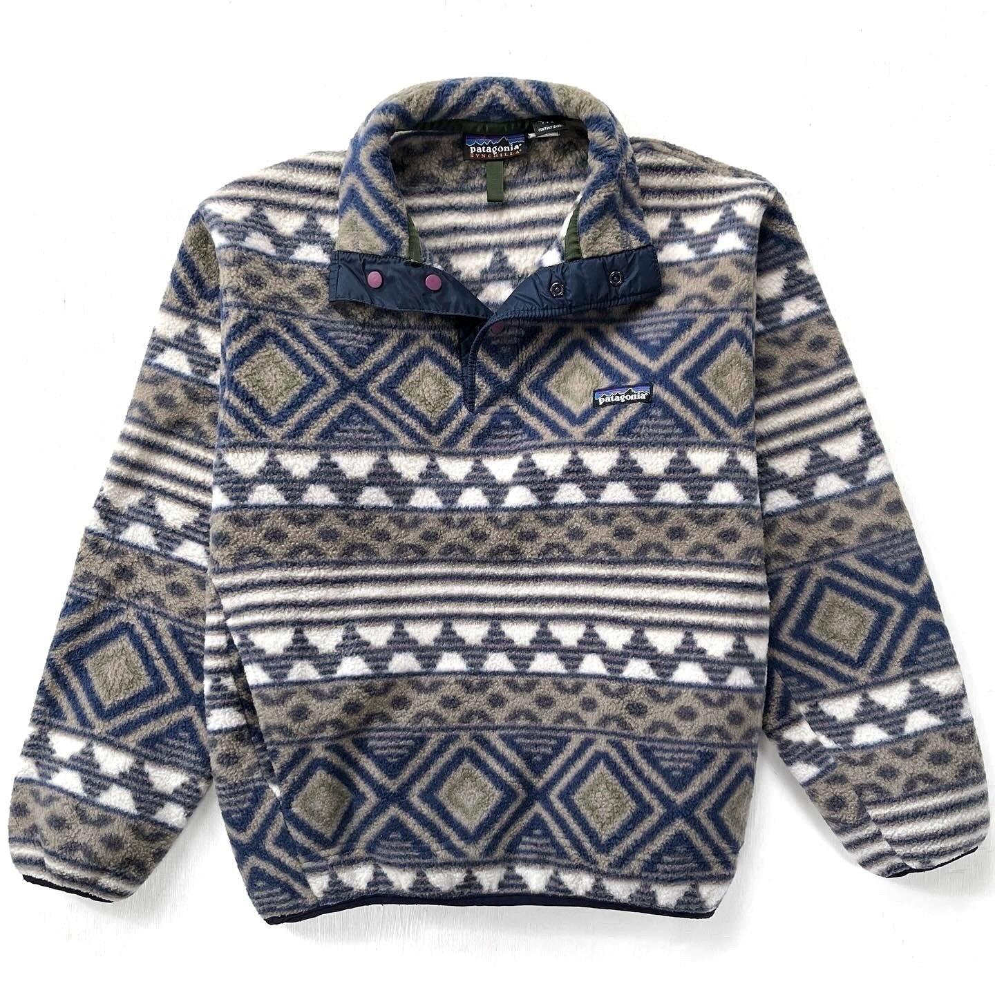 1996 Patagonia Printed Synchilla Snap-T, Saltillo: Driftwood (XS)