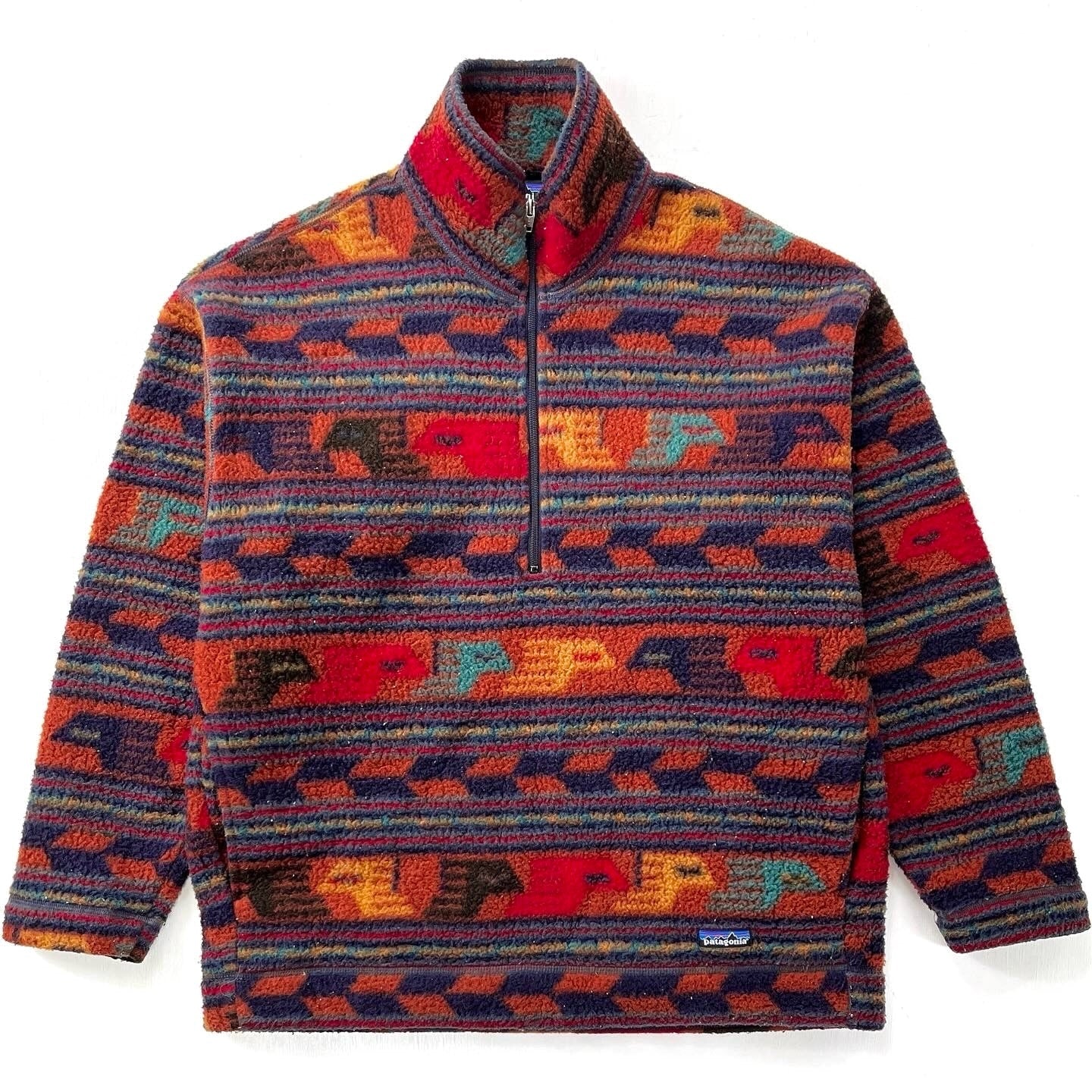 1996 Patagonia Printed Synchilla Shearling Sweater Anatolia L 1996-patagonia-printed-synchilla-shearling-sweater-anatolia-l