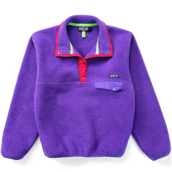 1989 Patagonia Made In The U.S.A. Synchilla Snap-T, Eggplant (S)
