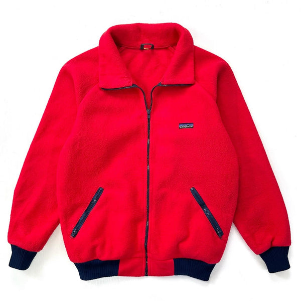 1983 Patagonia Bunting Full-Zip Fleece Jacket, Red & Navy (L)
