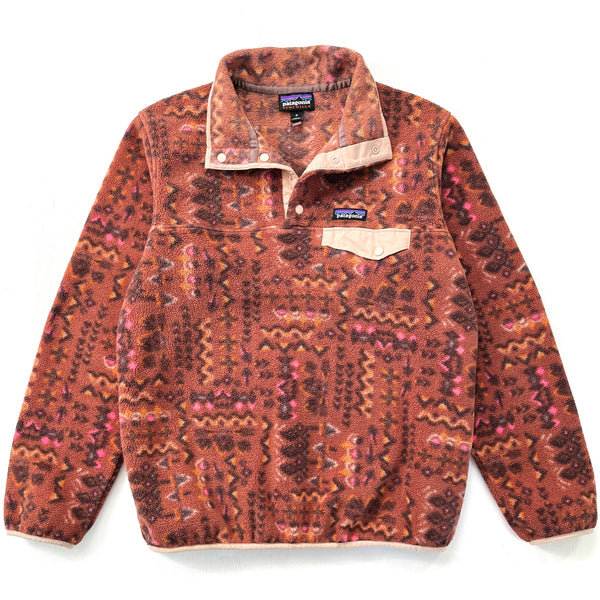 2022 Patagonia Womens Printed Synchilla Snap-T, Sisu Brown (M)