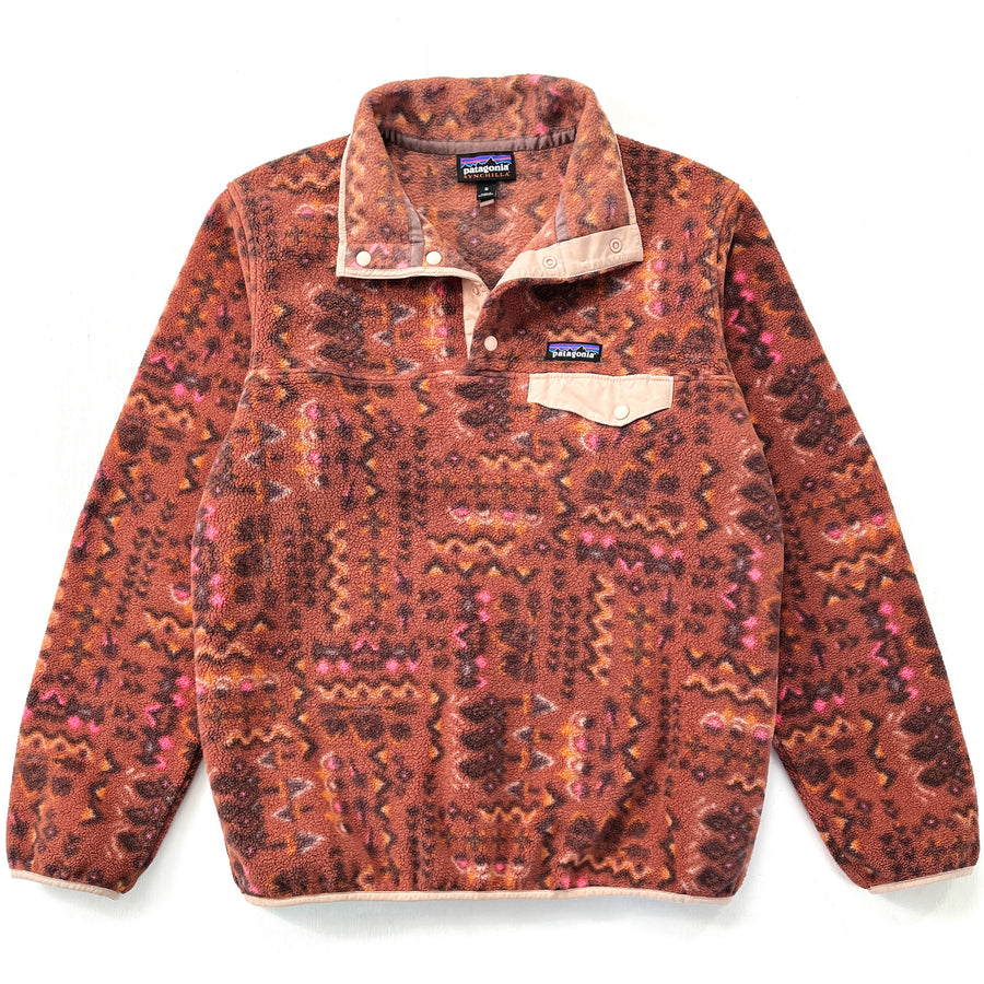 2022 Patagonia Womens Printed Synchilla Snap-T, Sisu Brown (M)