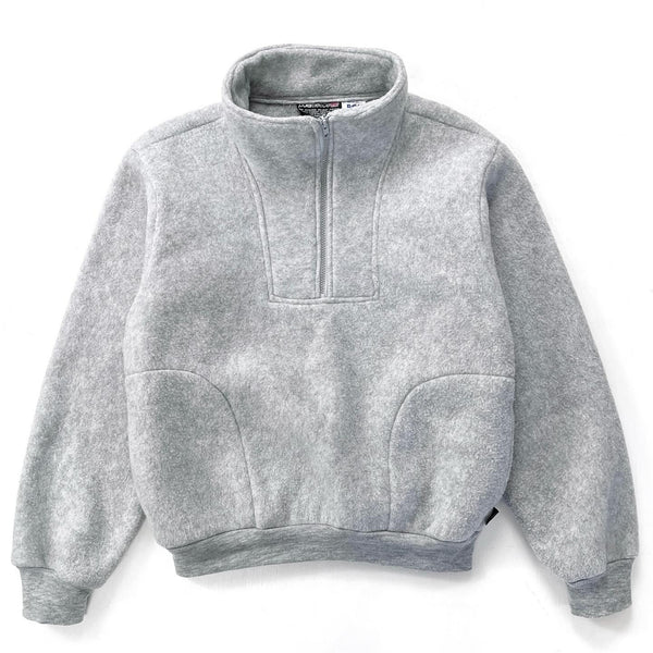 1980s Lightning Bolt Malden Mills Half-Zip Fleece Pullover, Grey (L)