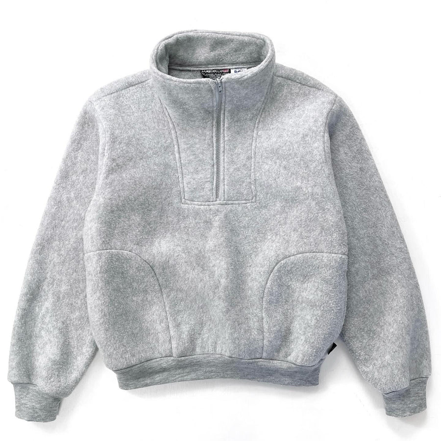 1980s Lightning Bolt Malden Mills Half-Zip Fleece Pullover, Grey (L)