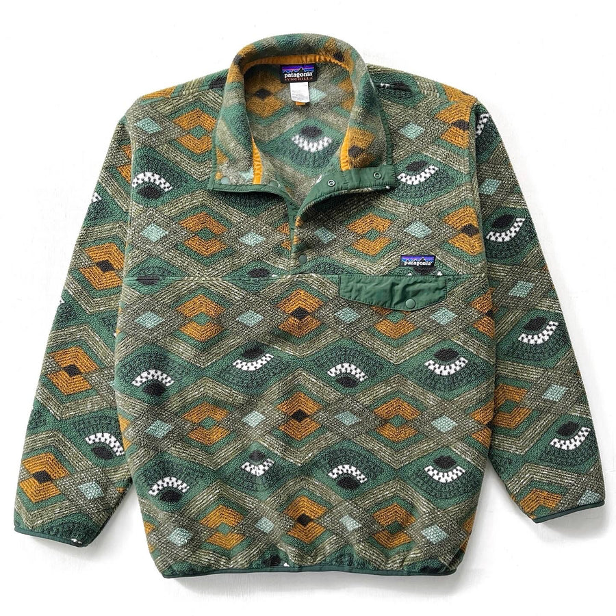 2014 Patagonia Printed Synchilla Snap-T, Slowfoot: Green (M/L)