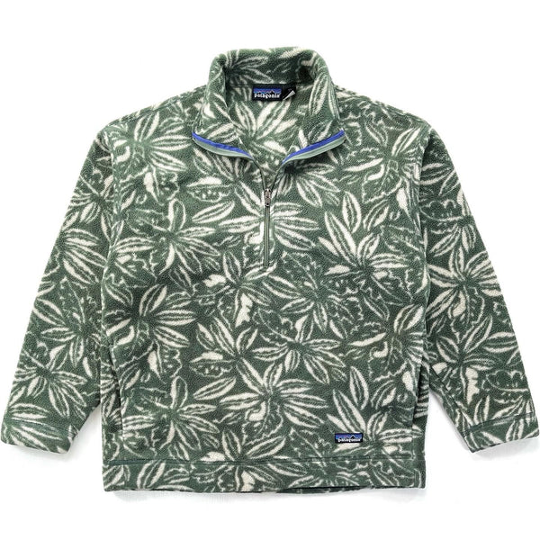1995 Patagonia Printed Synchilla Sweater, Tropical: Light Green (M)