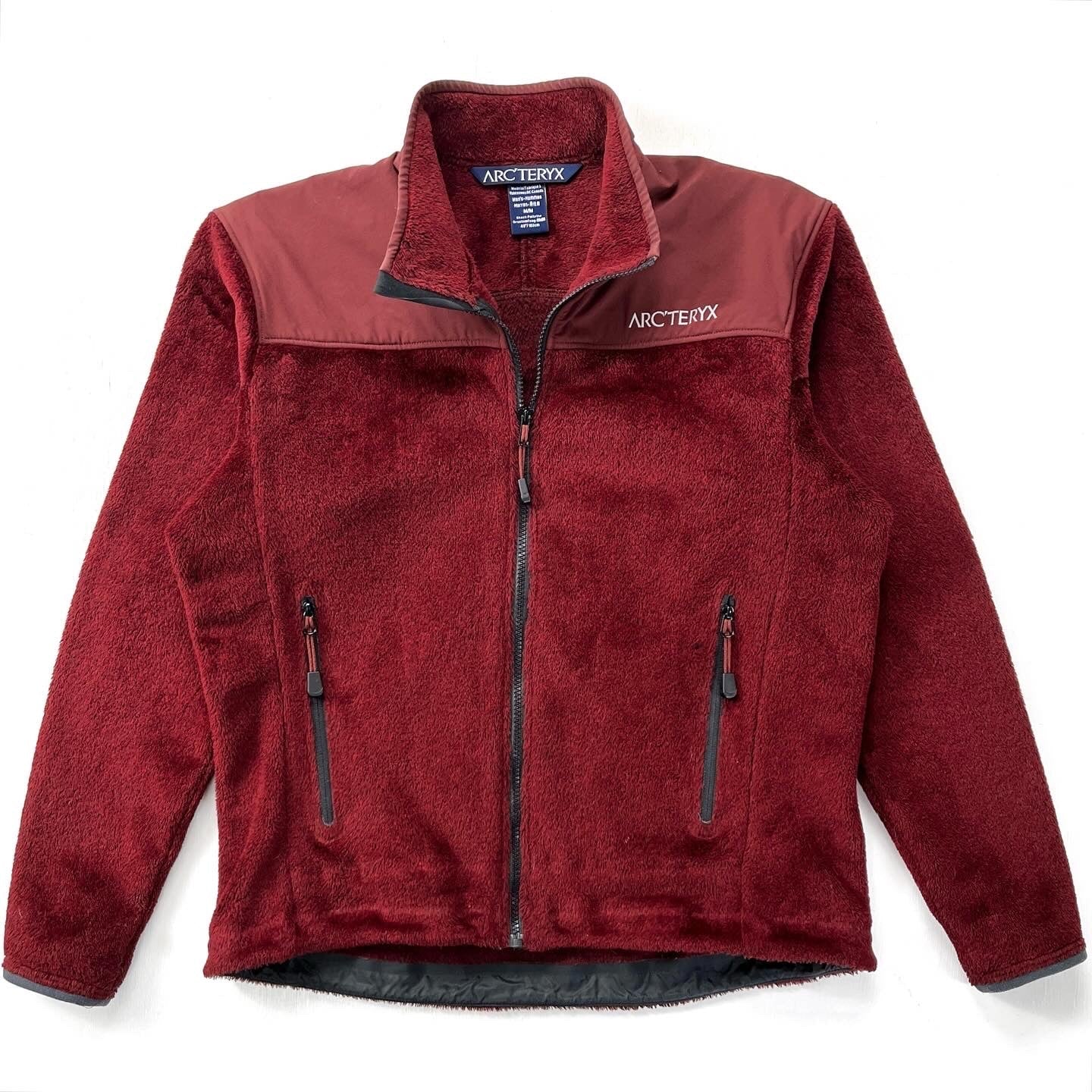 2000s Arc’teryx Mens High-Pile Delta Fleece Jacket, Garnet (M)