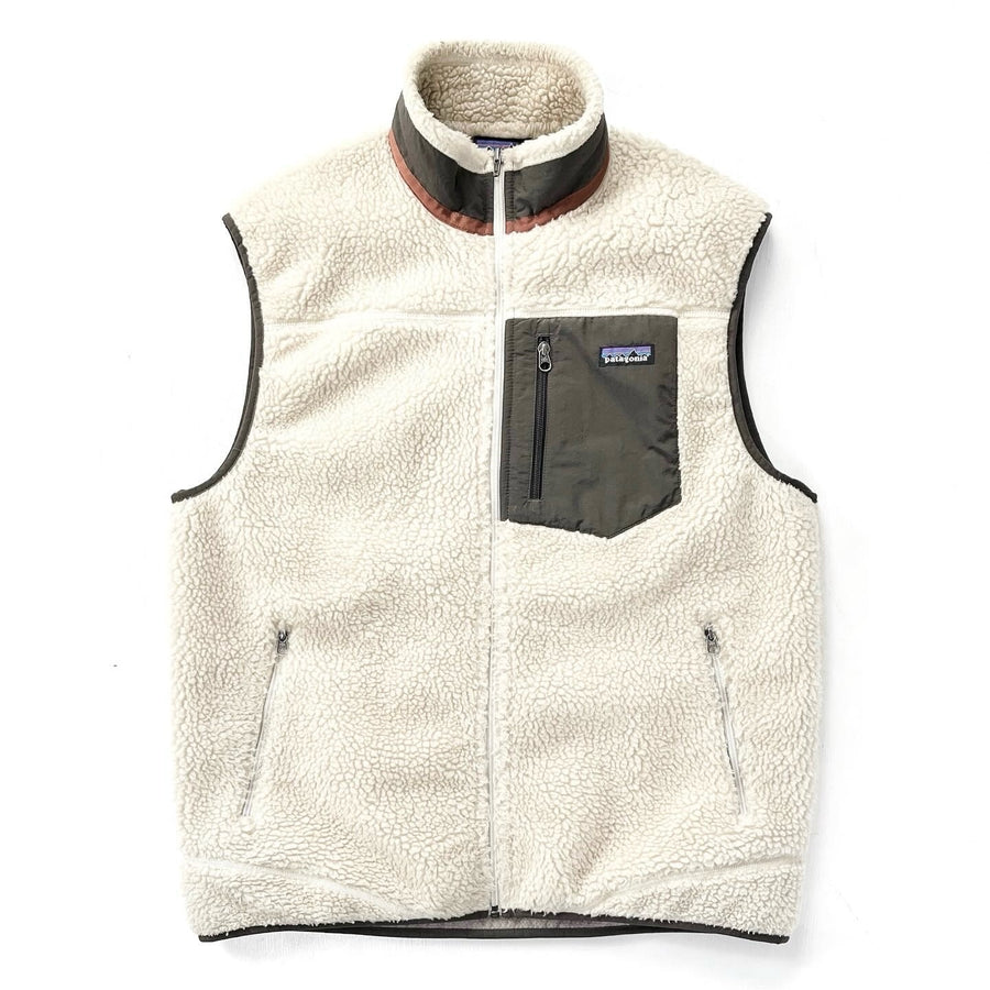 2012 Patagonia Classic Retro-X Fleece Vest, Natural & Walnut (L)