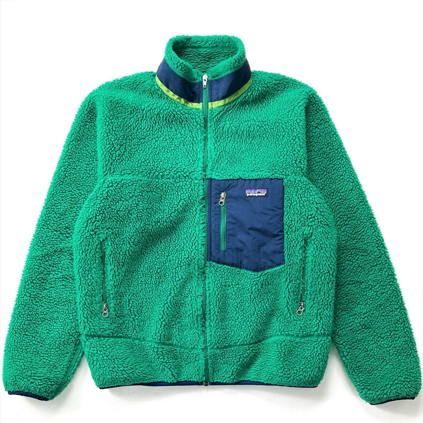 2011 Patagonia Classic Retro-X Jacket, Ginkgo Green & Navy (S)