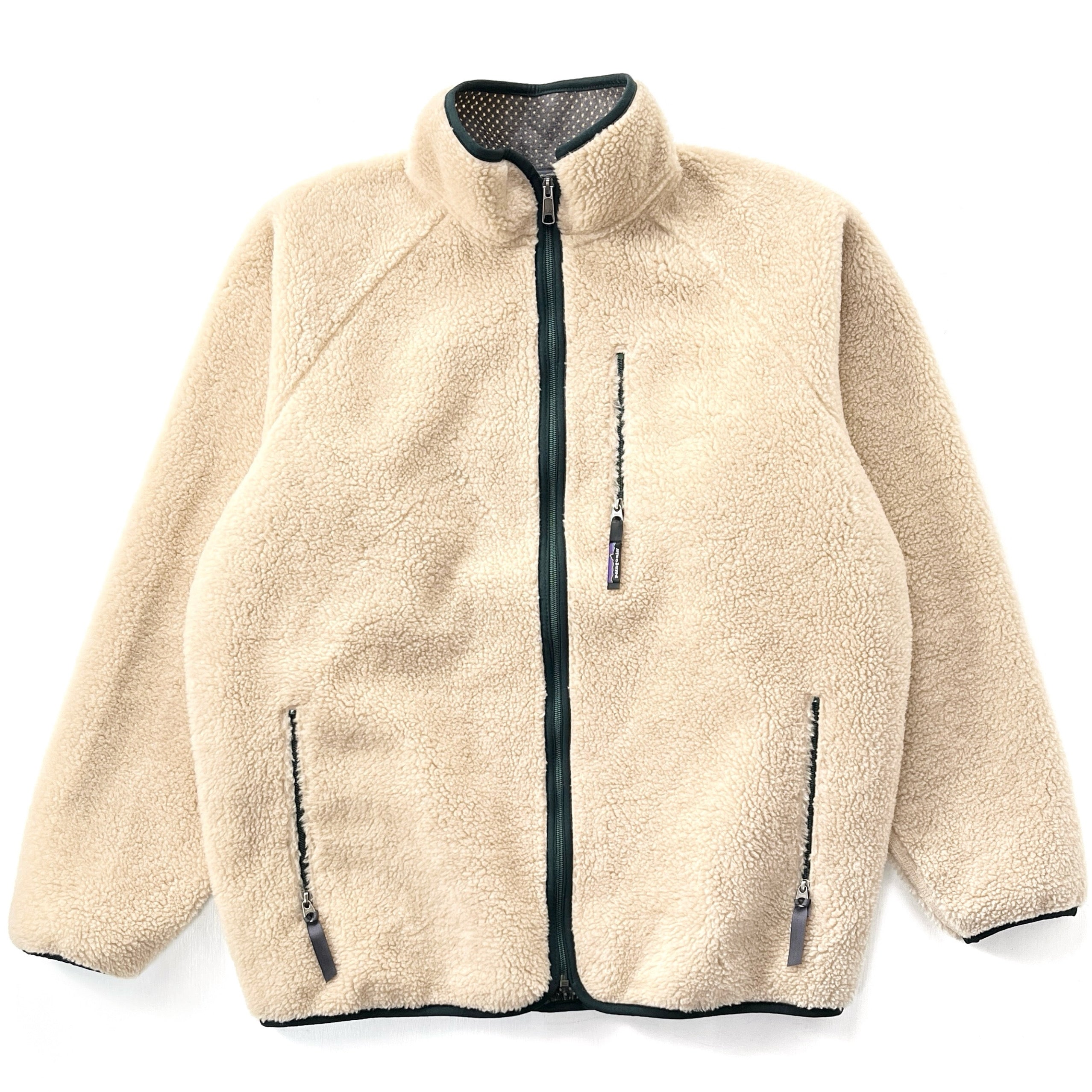 1997 Patagonia Made In The U.S.A. Retro Pile Cardigan, Natural & Hunter (XXL)