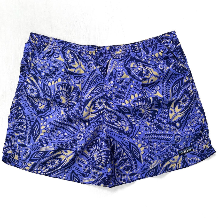 1995 Patagonia 5” Printed Nylon Baggies Shorts, Hidden Fish (XL)