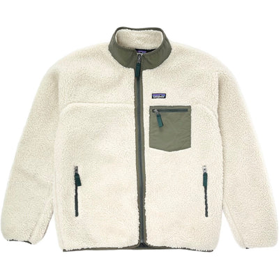 2025 Patagonia Classic Retro-X Fleece Jacket, Natural / Basin Green (L)