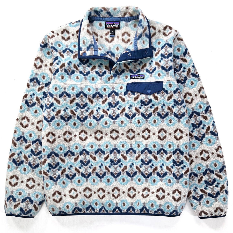 2019 Patagonia Womens Printed Synchilla Snap-T, Tundra Cluster (M)