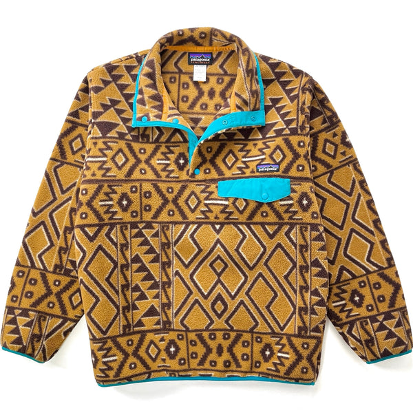 2014 Patagonia Printed Synchilla Snap-T, Montana Siete: Bear Brown (S/M)