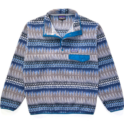 2017 Patagonia Printed Synchilla Snap-T, Laughing Waters: Smolder Blue (M/L)