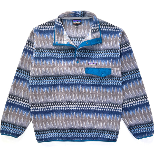 2017 Patagonia Printed Synchilla Snap-T, Laughing Waters: Smolder Blue (M/L)