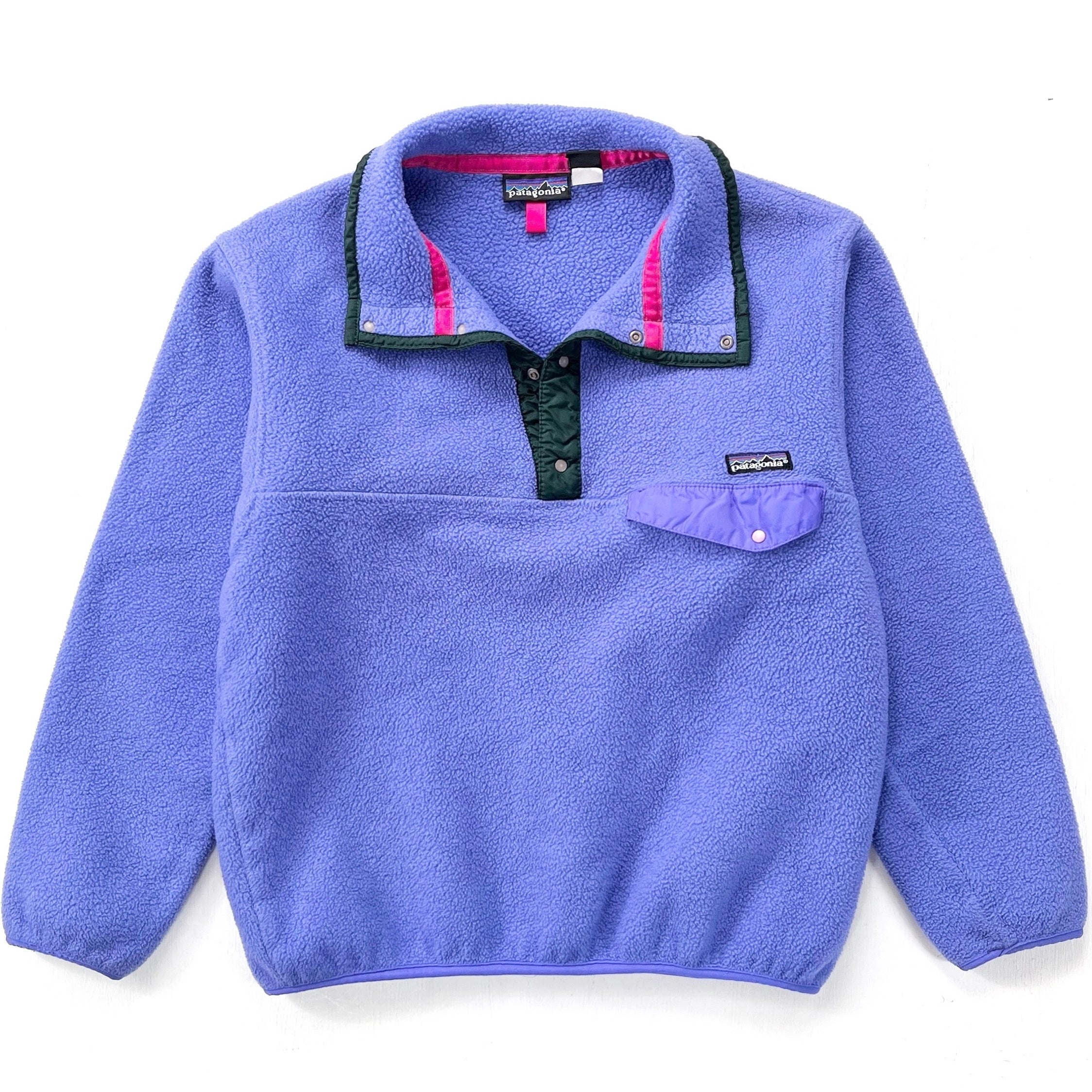 1992 Patagonia Synchilla Snap-T Pullover, Periwinkle & Hunter (S)