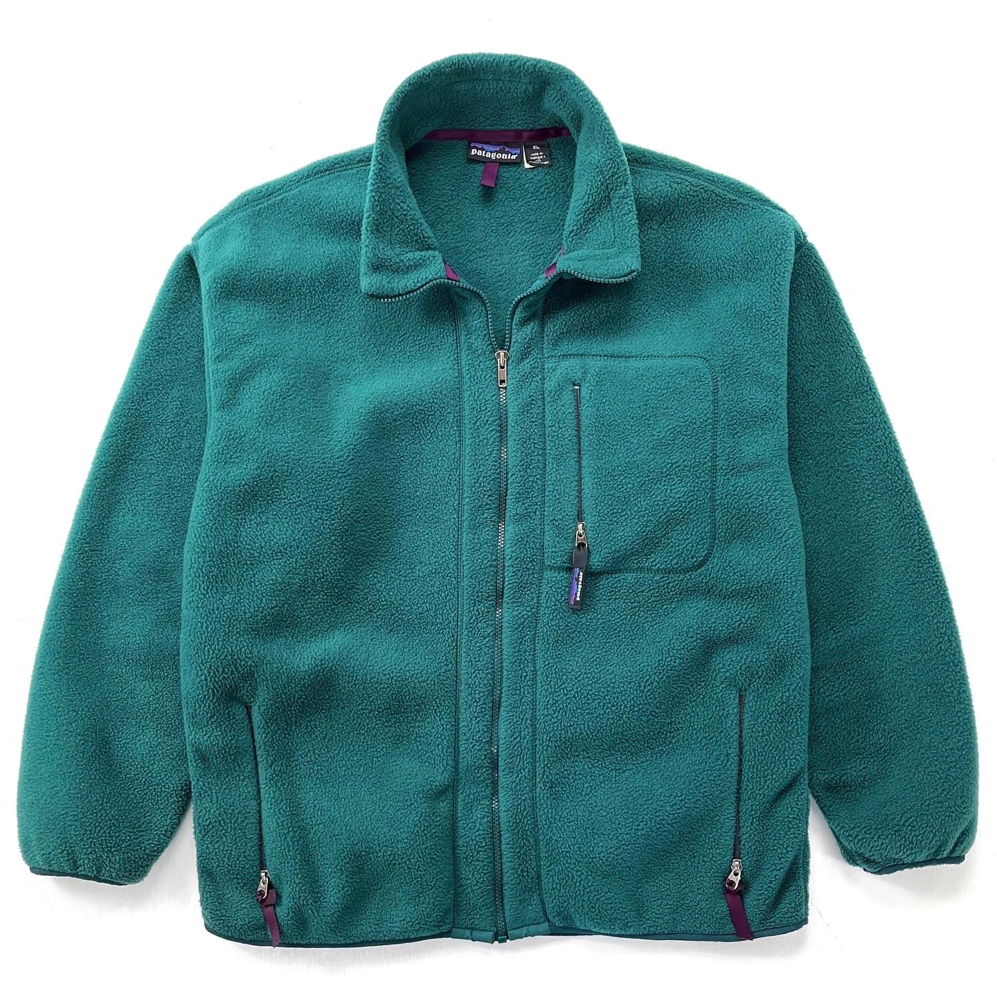 1994 Patagonia Made In The U.S.A. Synchilla Jacket, Spruce (L/XL)
