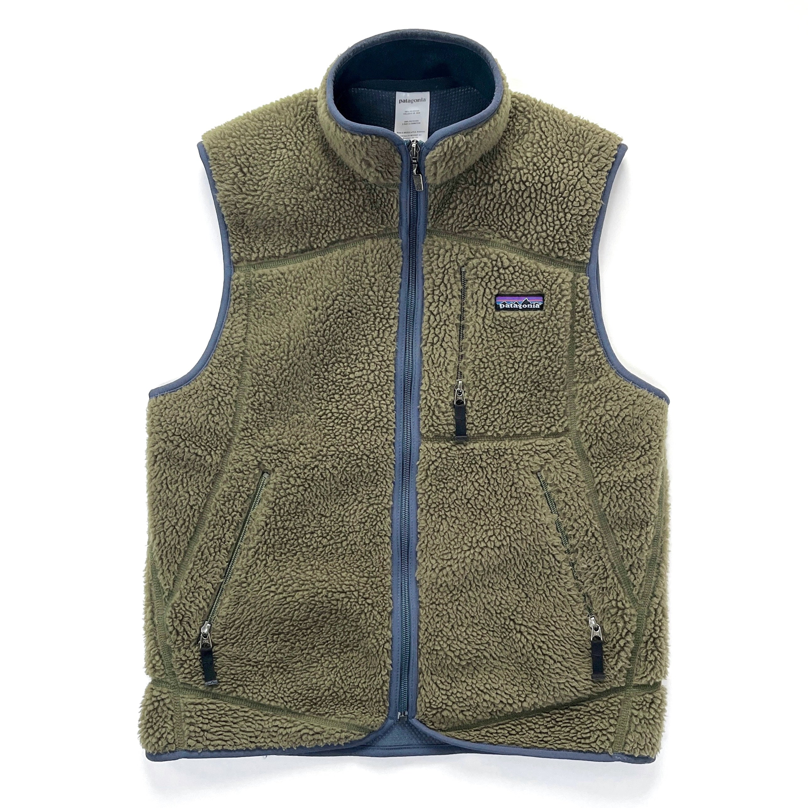 2007 Patagonia Lost Arrow Retro Pile Fleece Vest, Dark Sage Green (S)