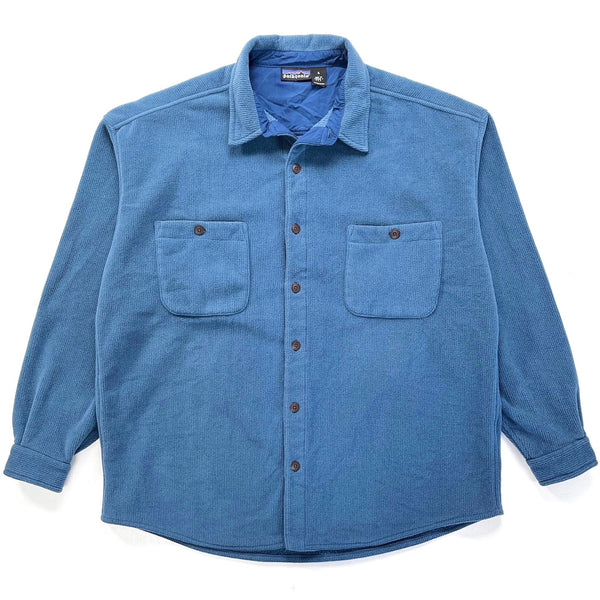 1996 Patagonia Cord Shearling Fleece Overshirt, True Blue (XL/XXL)