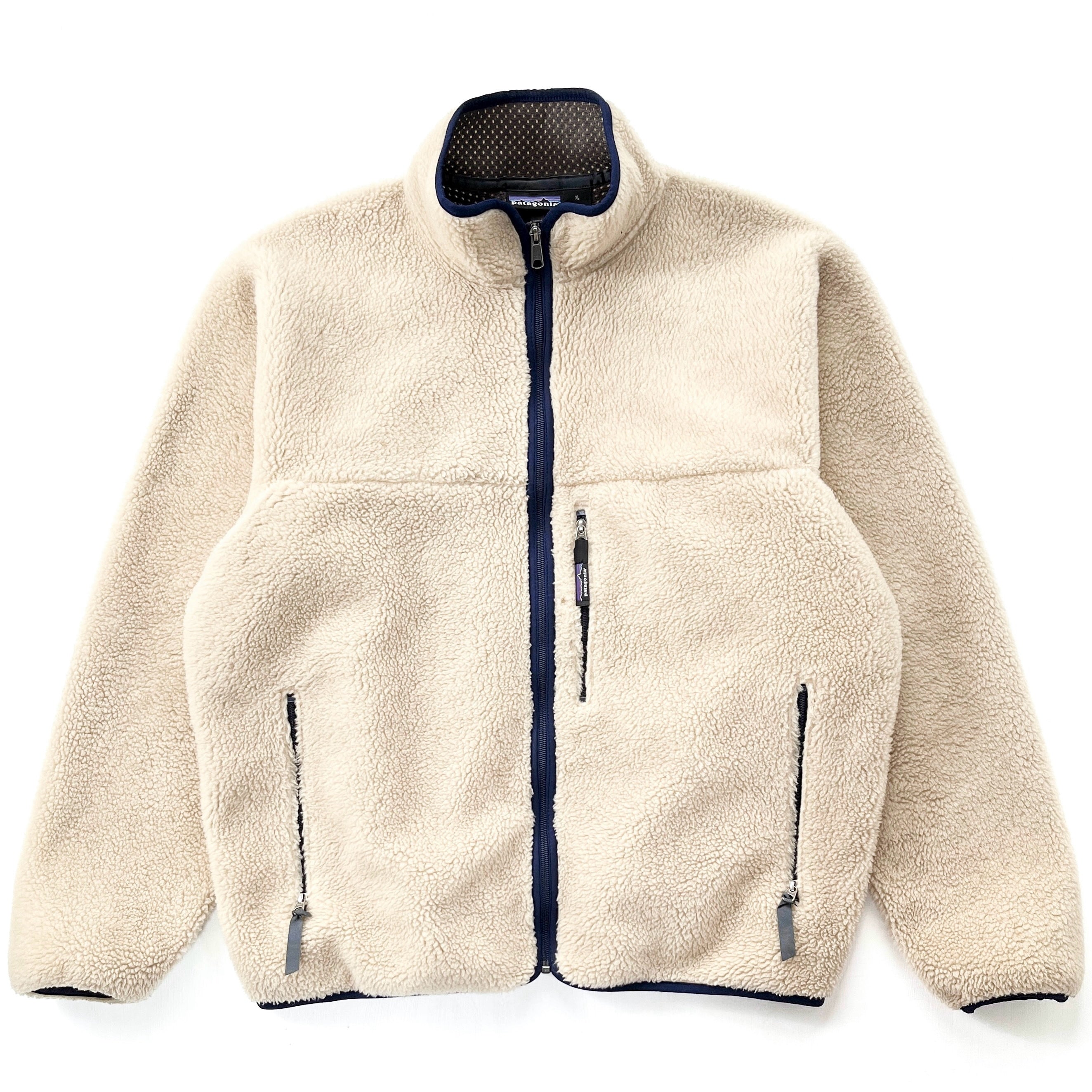 1999 Patagonia Made In The U.S.A. Retro Pile Cardigan, Natural (XL)