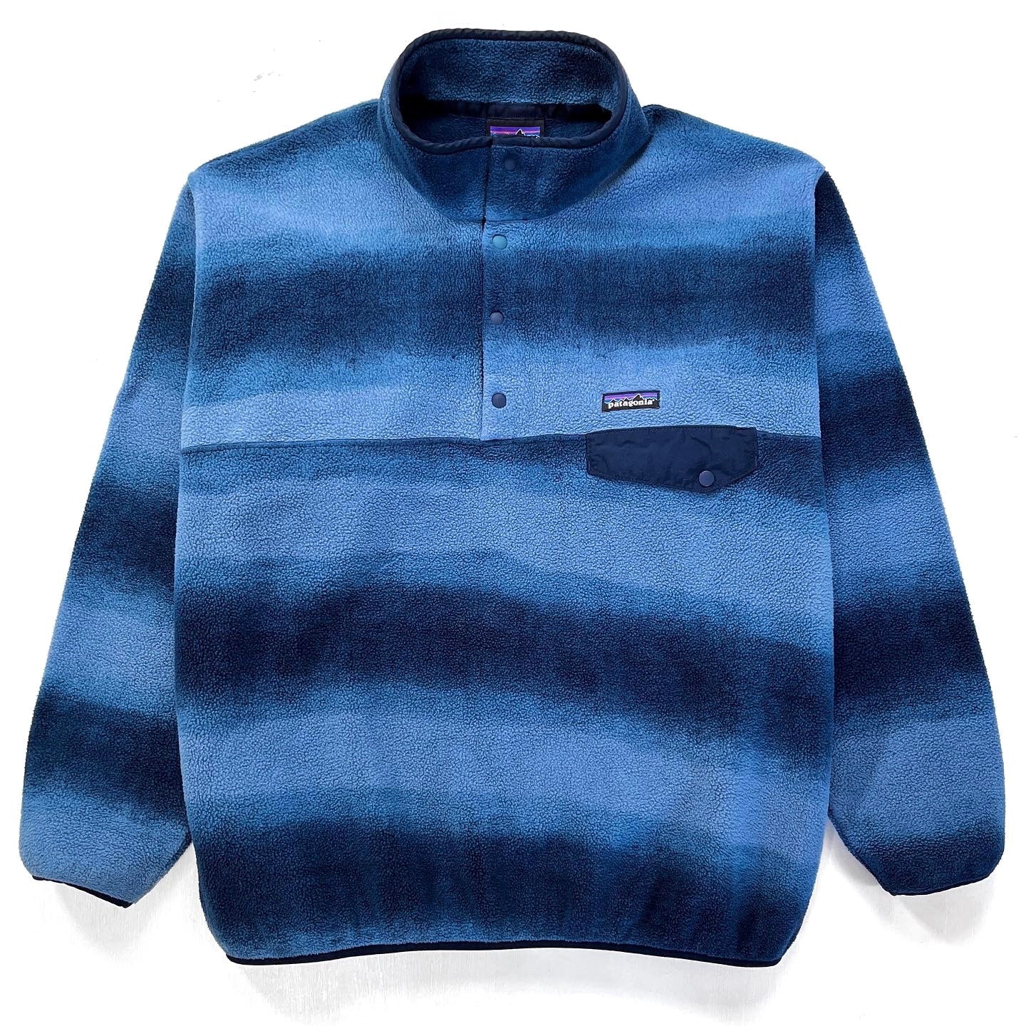 2015 Patagonia Printed Synchilla Snap-T, Hand Dipped: Navy (XL)