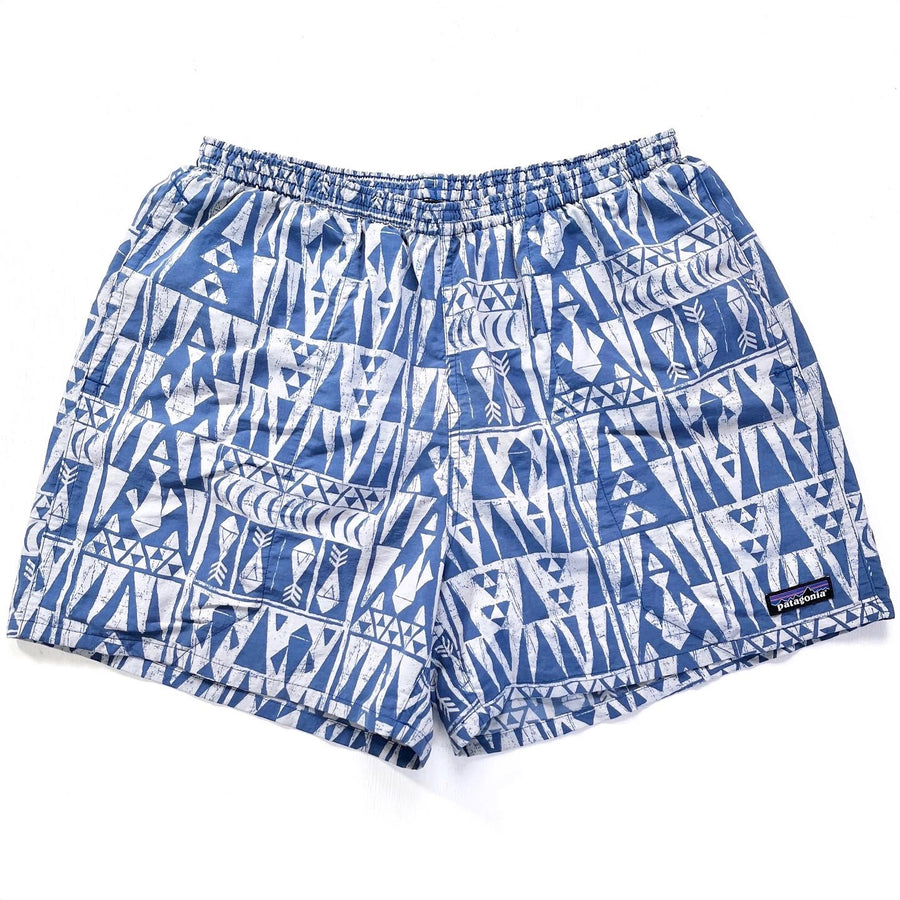 2017 Patagonia Mens 5” Printed Baggies Shorts, Tribal Geo: Blue (M)