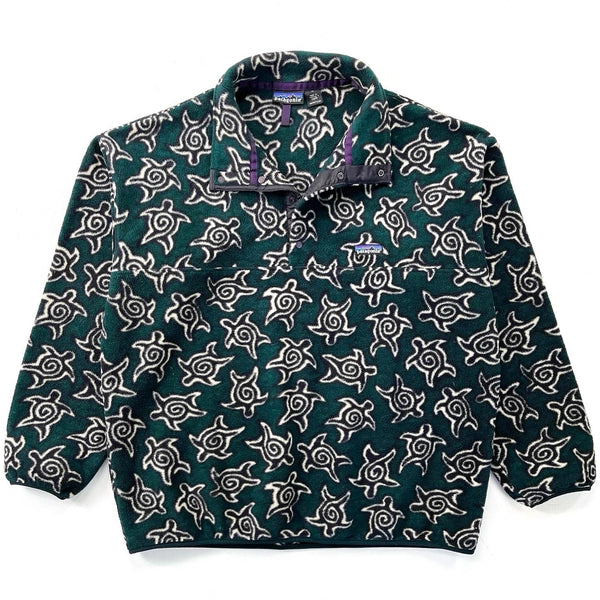 1995 Patagonia Printed Synchilla Snap-T, Zen Turtle: Hunter (XL)