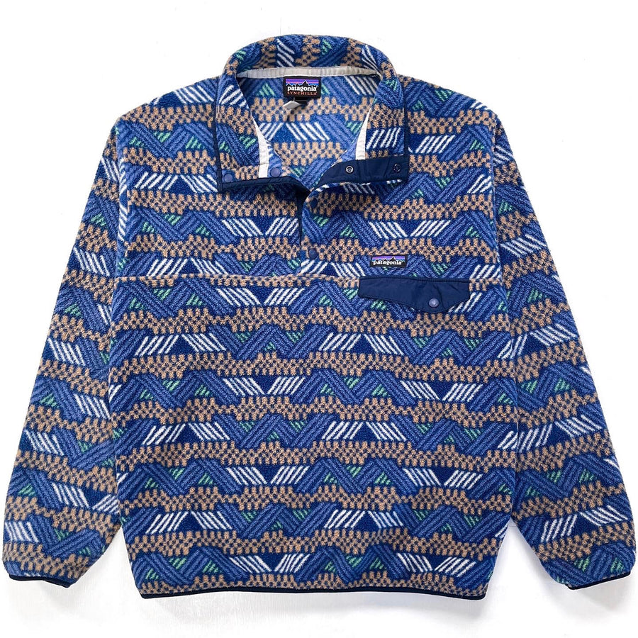 2018 Patagonia Printed Synchilla Snap-T, Cliffside: Classic Navy (M/L)