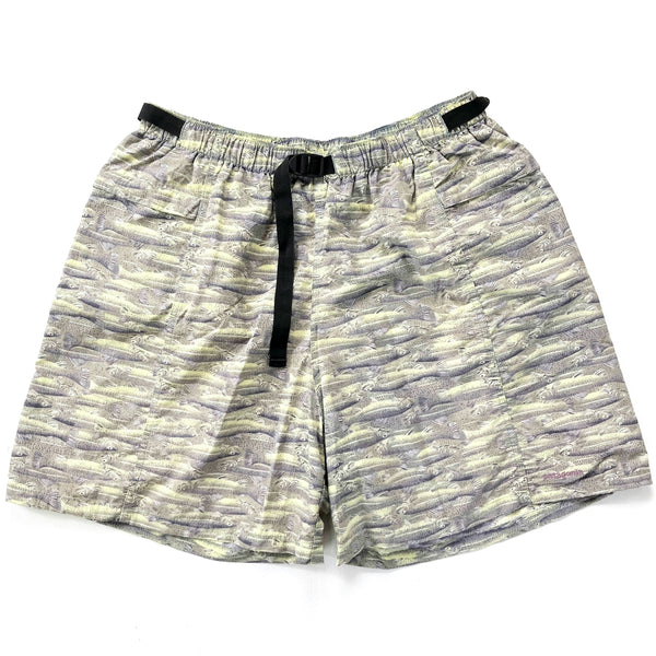 2002 Patagonia 5.5” Printed Nylon River Shorts, School of Trout (XL)