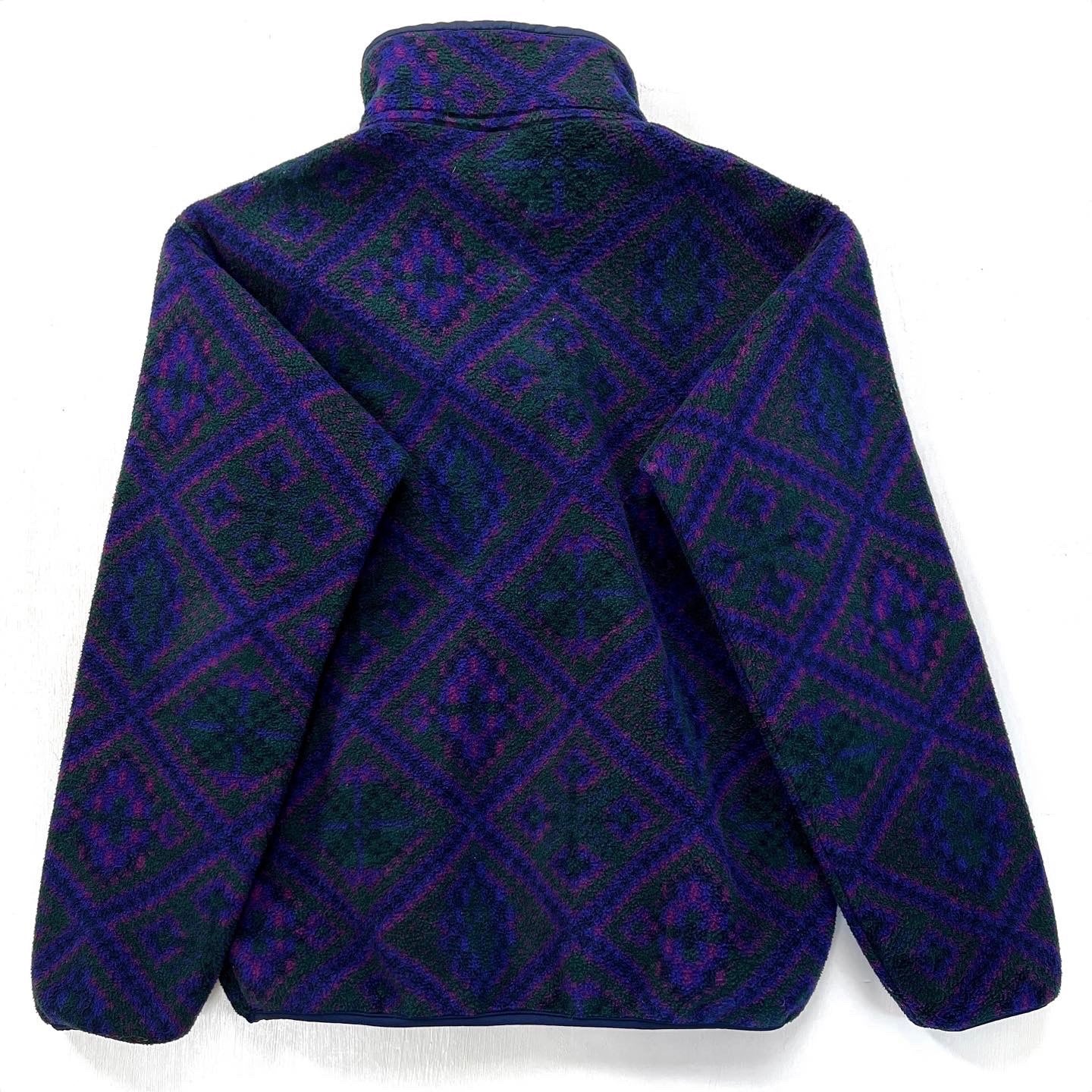 1992 Patagonia Printed Synchilla Snap-T, Mosaic: Iris (S)