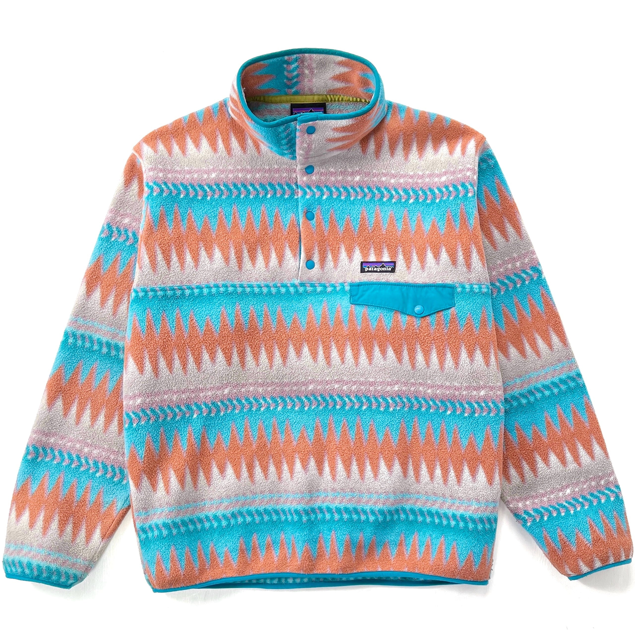 2017 Patagonia Printed Synchilla Snap-T, Laughing Waters: Filter Blue (M/L)