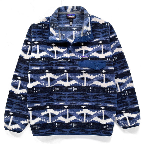 2018 Patagonia Printed Synchilla Snap-T, Shepard Knit: Stone Blue (S)