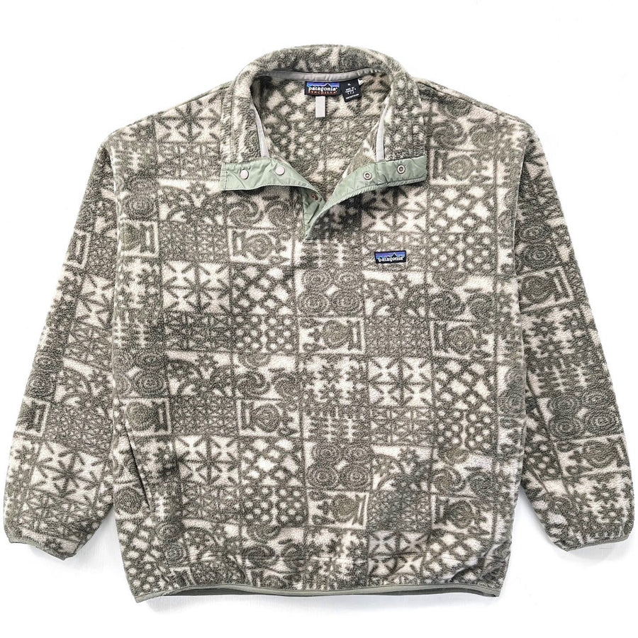 1997 Patagonia Printed Synchilla Snap-T Pullover, Ghana Gourds (XL)