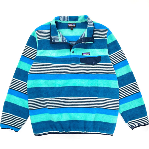 2016 Patagonia Womens Printed Synchilla Snap-T, Painted Fitz Stripe (XL)