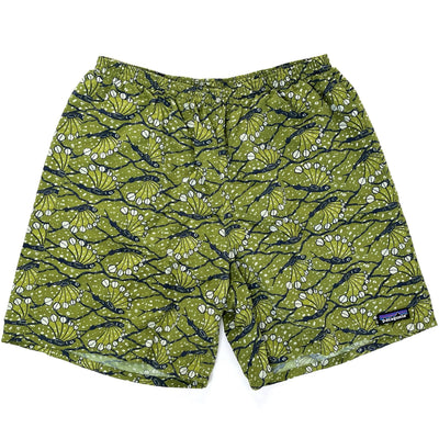2018 Patagonia Mens 7” Printed Nylon Baggies Shorts, Hexy Fish: Green (M)