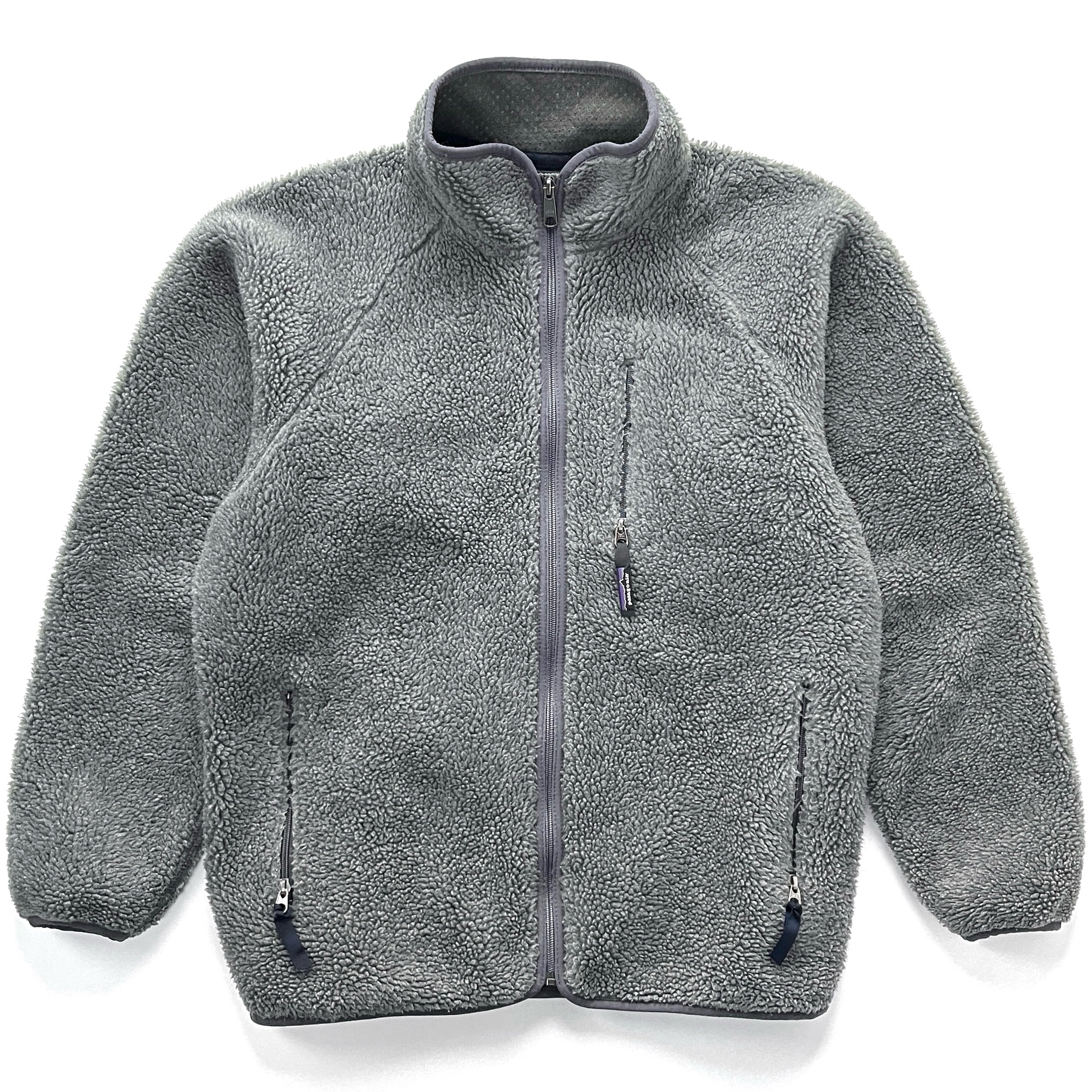 1997 Patagonia Made In The U.S.A. Retro Pile Cardigan, Charcoal Grey (L)