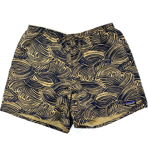 2016 Patagonia Mens 5” Printed Baggies Shorts, Water Maker: Navy Blue (M)
