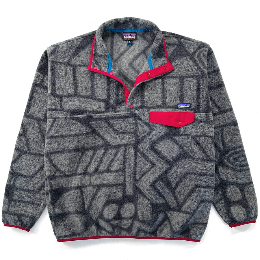 2015 Patagonia Printed Synchilla Snap-T, Shale: Forge Grey (XL)