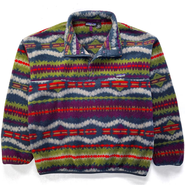 1994 Patagonia Printed Synchilla Snap-T, Sacajawea: Carbon (L)