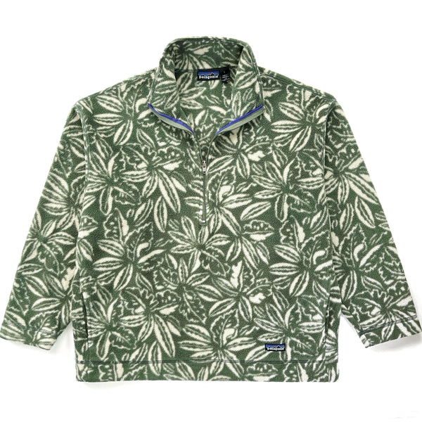 1995 Patagonia Printed Synchilla Sweater, Tropical: Green (L)