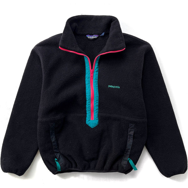 1988 Patagonia Womens Synchilla Half-Zip Fleece Sweater, Black (S)