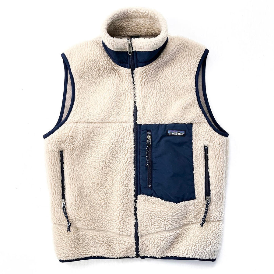 2001 Patagonia Classic Retro-X Vest, Natural & Storm Blue (S)
