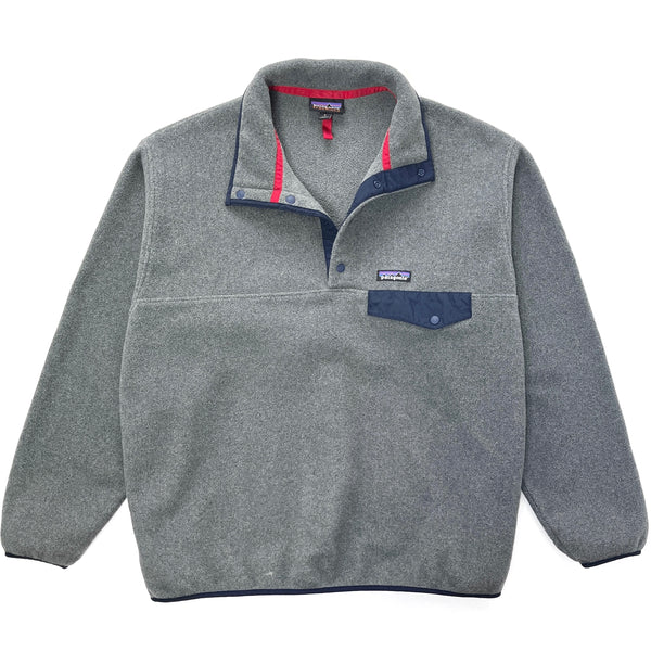 2017 Patagonia Synchilla Snap-T Fleece Pullover, Nickel / Navy Blue (L/XL)